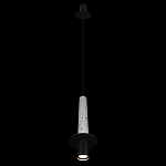 Подвесной светильник с узким цилиндрическим плафоном и черным металлическим декором Concrete Pipe варинант исполнения - 11 | Loft Concept в Омске