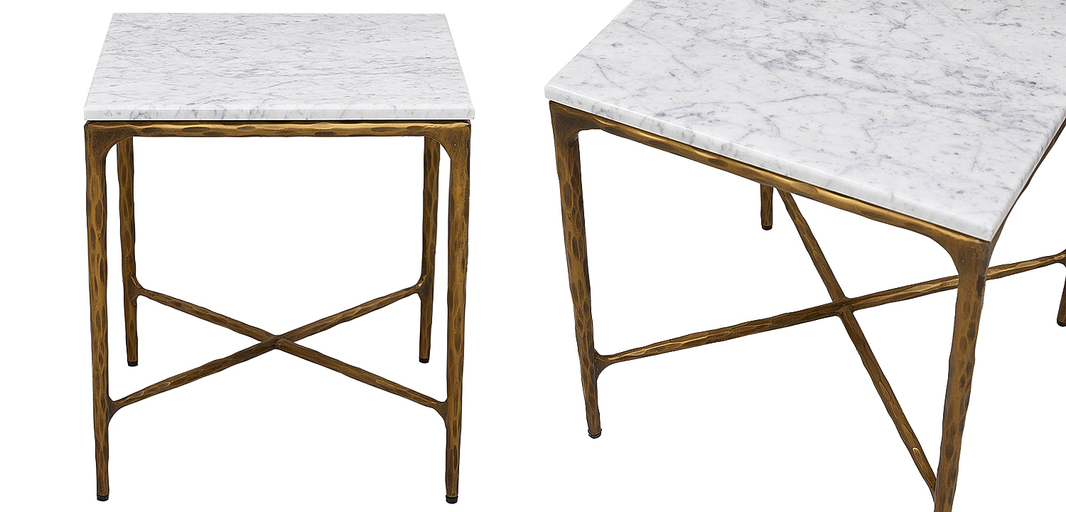 Приставной стол с мраморной столешницей квадратный Randy Marble Coffee Table Приставной стол с мраморной столешницей квадратный Randy Marble Coffee Table - Loft-Concept в Омске