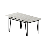 Стол обеденный с прямоугольной столешницей пыльного белого цвета на 4-х металлических ножках PAL ANCIENT WHITE варинант исполнения - 1 | Loft Concept в Омске