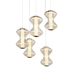 Люстра светодиодная с стеклянными волнообразными плафонами Amphora of Light варинант исполнения - 2 | Loft Concept в Омске