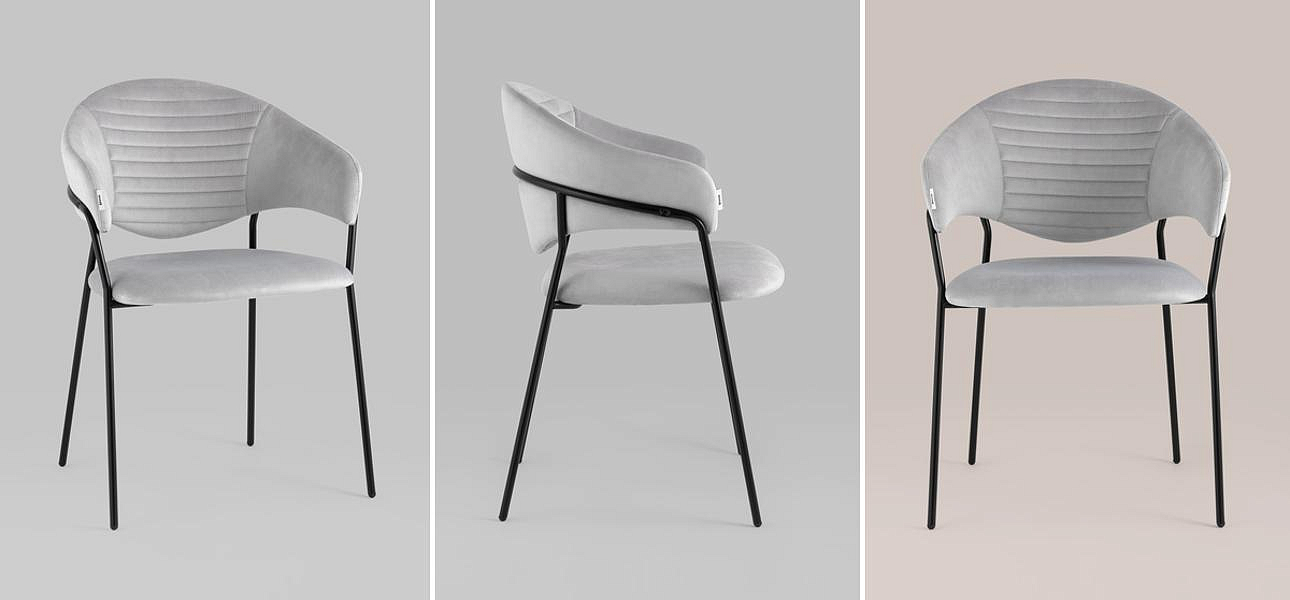 Стул Alexis Chair Светло-Серый Велюр Стул Alexis Chair Светло-Серый Велюр - Loft-Concept в Омске
