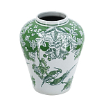 Ваза с зелеными цветочными и птичьими мотивами Vase Inspired by Nature варинант исполнения - 1 | Loft Concept в Омске