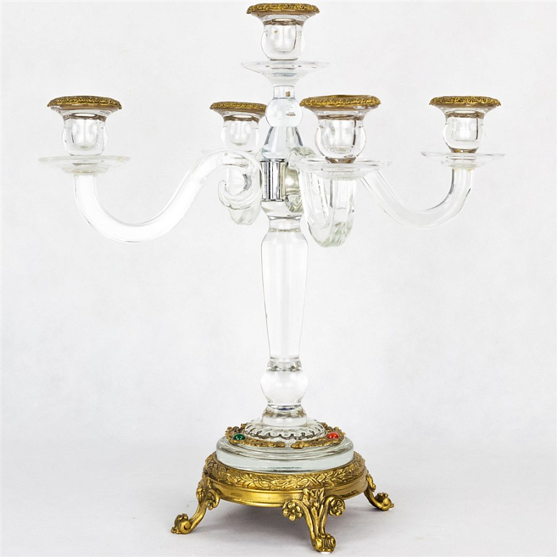 Подсвечник Transparent Candlestick Бронза Прозрачный (Transparent) в Омске | Loft Concept 