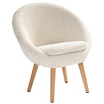 Кресло на деревянных ножках с обивкой из ткани букле Aldo Boucle Armchair варинант исполнения - 1 | Loft Concept в Омске