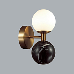 Бра с шарообразным матовым плафоном и шаром из камня на металлическом основании Orb Essence варинант исполнения - 8 | Loft Concept в Омске