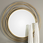 Золотое настенное круглое зеркало Golden Orbit варинант исполнения - 1 | Loft Concept в Омске