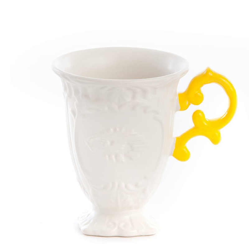 Кружка Seletti I-Mug Yellow Белый Желтый в Омске | Loft Concept 