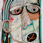 Арт-Объект плетеный из нитей большой портрет Joana Schneider  варинант исполнения - 2 | Loft Concept в Омске