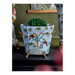 Кашпо из голубого фарфора с бронзовыми элементами Blue Garden варинант исполнения - 5 | Loft Concept в Омске