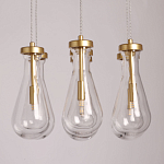 Люстра с 7-ю прозрачными плафонами из стекла в форме капли Lucid Rain  варинант исполнения - 6 | Loft Concept в Омске