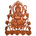 Панно из дерева Ганеша Panel With Animals варинант исполнения - 1 | Loft Concept в Омске