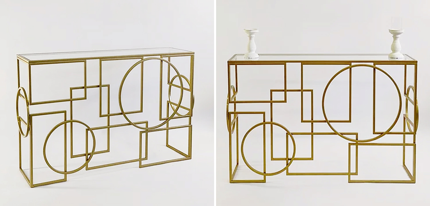 Консоль Geometric Figures Gold Console Консоль Geometric Figures Gold Console - Loft-Concept в Омске