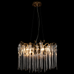 Люстра подвесная круглая в виде ветвей деревьев бронзового цвета с прозрачными подвесками-каплями Droplet Chandelier варинант исполнения - 4 | Loft Concept в Омске