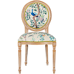 Стул из массива бука бежевый с изображением птиц в саду Beige Green Chinoiserie Blue Bird Chair варинант исполнения - 1 | Loft Concept в Омске