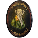 Картина в овальной раме Chinoiserie Grey Dog Portrait варинант исполнения - 1 | Loft Concept в Омске
