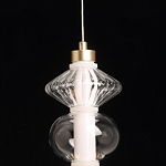 Подвесной светильник с вертикальной композицией из прозрачных и янтарных стеклянных шаров и ромбов Gabriel Scott Luna варинант исполнения - 9 | Loft Concept в Омске