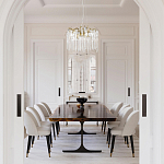 Люстра подвесная круглая в виде ветвей деревьев бронзового цвета с прозрачными подвесками-каплями Droplet Chandelier варинант исполнения - 7 | Loft Concept в Омске