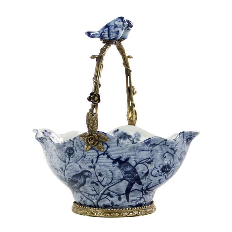 Чаша Blue and Bronze Basket Белый Бронза Синий Чаша Blue and Bronze Basket Белый Бронза Синий в Омске | Loft Concept