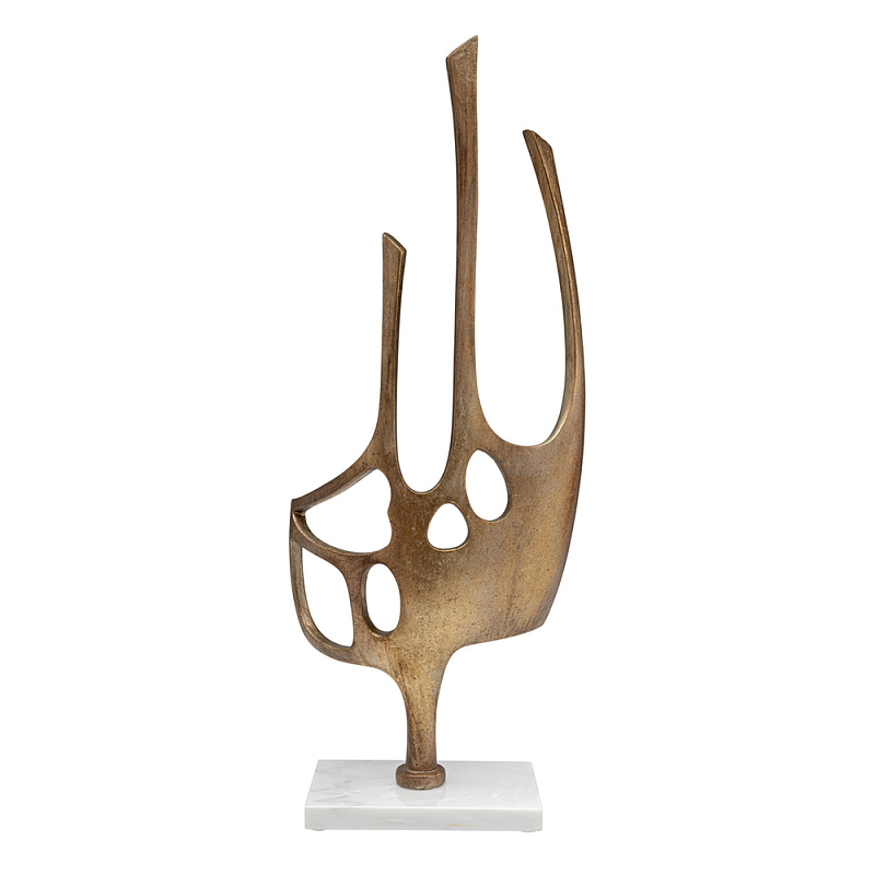 Аксессуар современный Абстракция Abstract Sculpture Brass Золотой Белый Мрамор Bianco в Омске | Loft Concept 