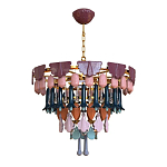 Люстра круглая с декором из разноцветных элементов в виде листьев Changing Seasons варинант исполнения - 7 | Loft Concept в Омске