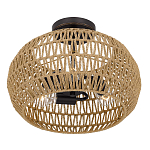 Потолочный светильник с плафоном из плетеного джута и черным каркасом Quoizel варинант исполнения - 3 | Loft Concept в Омске