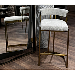 Стул барный букле бежевый с каркасом цвета матовое золото Tactility варинант исполнения - 6 | Loft Concept в Омске