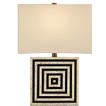 Настольная лампа с квадратным основанием и прямоугольным абажуром Neat Lines варинант исполнения - 3 | Loft Concept в Омске