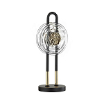 Настольная лампа черного цвета с круглым прозрачным стеклянным плафоном Virelia  варинант исполнения - 1 | Loft Concept в Омске