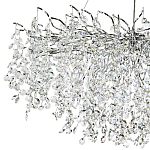 Линейная люстра с хрустальными подвесками на металлических ветках Fairytree Light Silver Linear Chandelier 18 варинант исполнения - 3 | Loft Concept в Омске