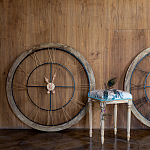 Часы настенные деревянные с римскими цифрами бронзового цвета Clock with History варинант исполнения - 2 | Loft Concept в Омске