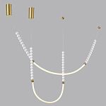 Подвесной светильник с 3-мя изогнутыми плафонами и белыми декоративными шариками PEARLS Suspension варинант исполнения - 3 | Loft Concept в Омске