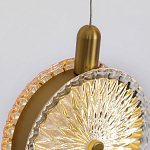 Подвесной светильник с плафонами из рельефного стекла Peony Glass Bronze Six варинант исполнения - 3 | Loft Concept в Омске