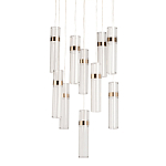 Люстра каскадная с прозрачными цилиндрическими плафонами Jenae Glass Tube Lighting варинант исполнения - 1 | Loft Concept в Омске