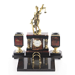 Настольный письменный набор из яшмы с часами в подарочной упаковке Manager Organizer варинант исполнения - 1 | Loft Concept в Омске