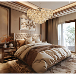 Люстра каскадная с подвесками в форме колец Galaxy of Light варинант исполнения - 9 | Loft Concept в Омске