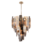 Люстра с многослойными стеклянными панелями янтарного и дымчатого цвета Textured Glass Chandelier варинант исполнения - 1 | Loft Concept в Омске