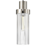 Подвесной светильник с стеклянным ребристым цилиндрическим плафоном Steps варинант исполнения - 3 | Loft Concept в Омске