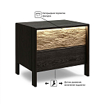 Тумба 2 ящика с подсветкой на рельефном фасаде Warm Industrial варинант исполнения - 10 | Loft Concept в Омске