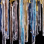 Люстра на подвесе с каркасом из металла и цветными подвесками из стекла Droplet Chandelier варинант исполнения - 2 | Loft Concept в Омске