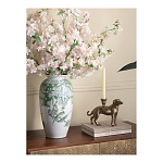 Ваза высокая с зелеными цветочными и птичьими мотивами Vase Inspired by Nature варинант исполнения - 3 | Loft Concept в Омске