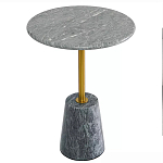 Кофейный столик круглый из мрамора серый Reliable Foundation варинант исполнения - 2 | Loft Concept в Омске