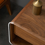 Прикроватная деревянная тумба с ящиком и нишей для хранения Moon Walnut Furniture варинант исполнения - 3 | Loft Concept в Омске