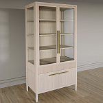 Витрина Primo со стеклянными фасадами и буфетом шпон Светлый дуб варинант исполнения - 3 | Loft Concept в Омске