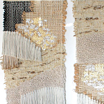 Триптих Геометрический гобелен бежевый Figurative Beige Wall Hangings варинант исполнения - 3 | Loft Concept в Омске