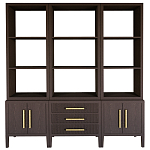 Модульный стеллаж Primo из трех составных элементов Темный орех варинант исполнения - 1 | Loft Concept в Омске