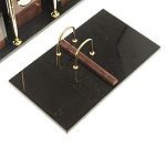 Настольный письменный набор из лемезита и змеевика с часами Royal Accessory варинант исполнения - 3 | Loft Concept в Омске