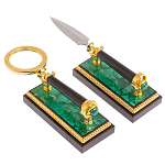 Настольный письменный набор из малахита с декором в виде лошади Leader Organizer варинант исполнения - 6 | Loft Concept в Омске