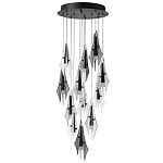 Люстра каскадная с 12-ю рельефными прозрачными плафонами Glass Pod  варинант исполнения - 4 | Loft Concept в Омске