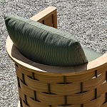 Дизайнерское уличное кресло из массива дерева с плетеной спинкой PALINFRASCA Armchair варинант исполнения - 4 | Loft Concept в Омске