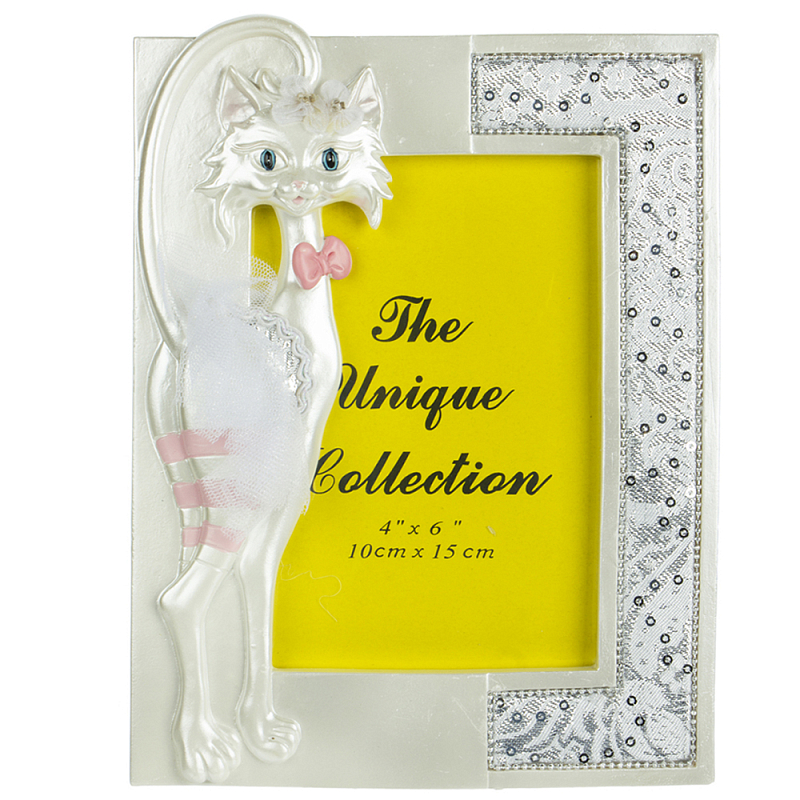 Фоторамка детская Childhood Corner Pink Cat Серебряный в Омске | Loft Concept 